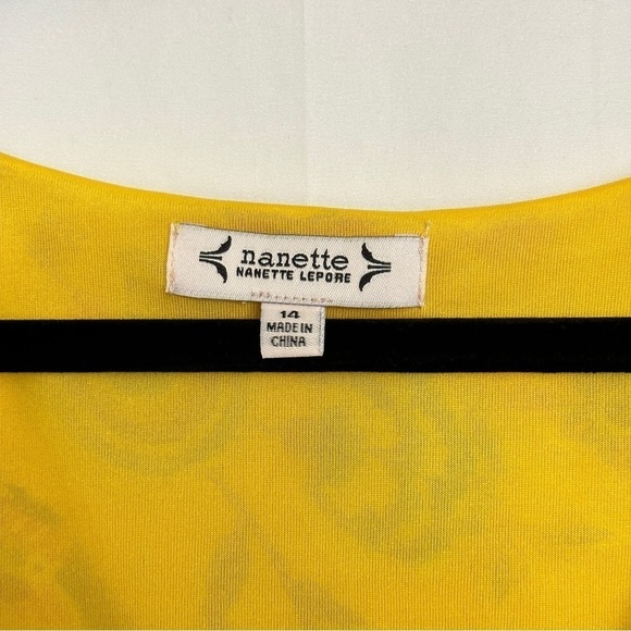 NWT Nanette Lepore Women's Sleeveless Yellow Floral Tiered Midi SunDress sz 14 - Picture 5 of 15